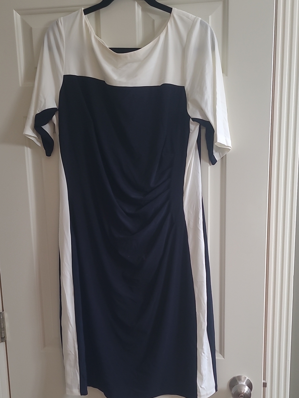 Classic Navy and White Colorblock Women’s Dress